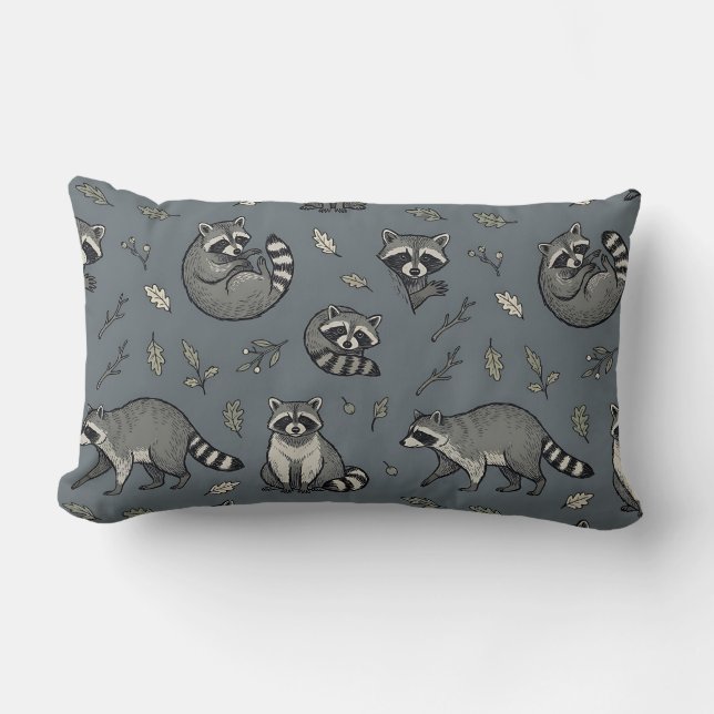 Almohada lumbar gris pizarra: Acento de impresión  (Anverso)