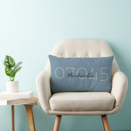 Almohada lumbar gris rústica personalizada con ciu
