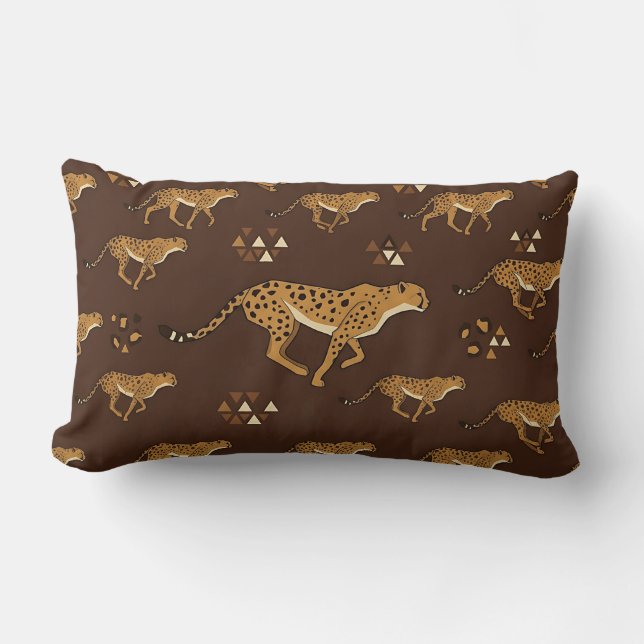 Almohada Lumbar Guepardo Marrón Chocolate (Anverso)