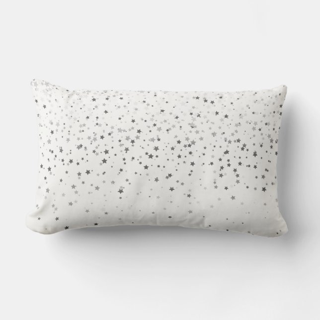 Almohada lumbar Indoor Petite Silver Stars-Blanco (Anverso)