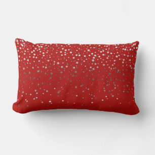 Almohada lumbar Indoor Petite Silver Stars-Rojo