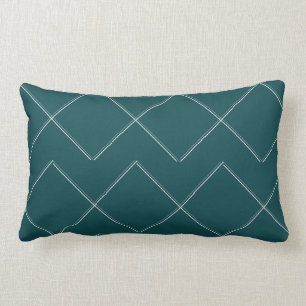 Almohada lumbar interior moderna geométrica verde