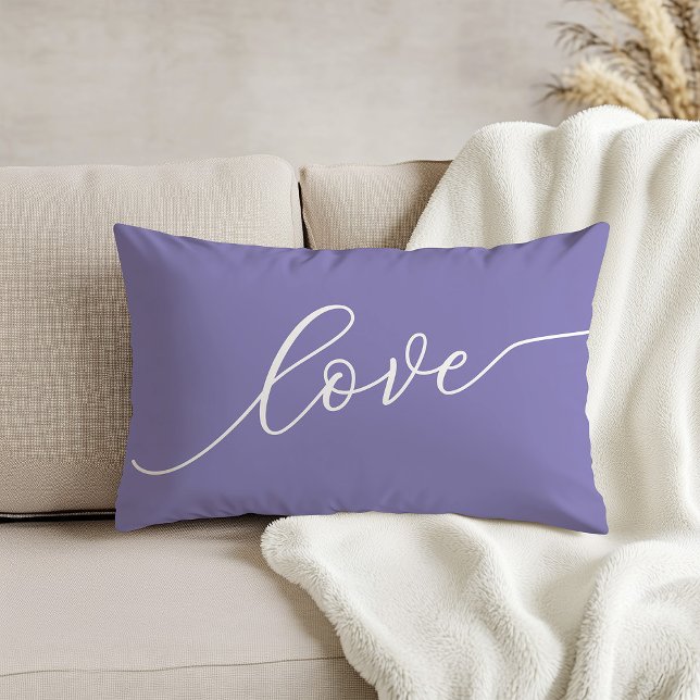 Almohada Lumbar Lavanda de Escritura Blanca Simple (Subido por el creador)