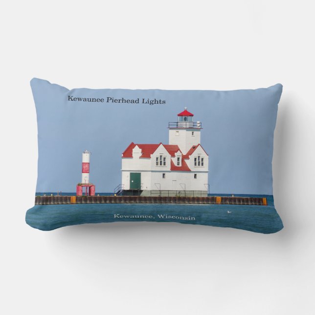Almohada lumbar Luces de Kewaunee Pierhead (Anverso)