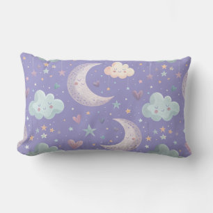 Almohada Lumbar Luna y Nubes Moradas