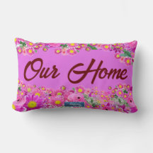 Almohada Lumbar (Mezcla de Flor Rosa) RFPMDesigns