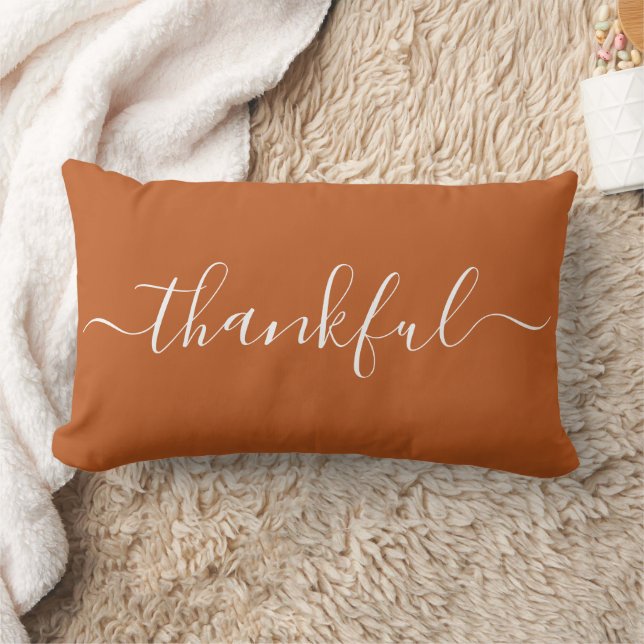 Almohada lumbar minimalista de Acción de Gracias – (Manta)