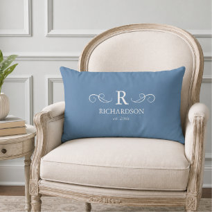 Almohada Lumbar Monograma Azul