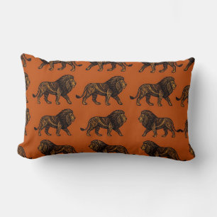 Almohada Lumbar Naranja Quemado Estilo Moderno