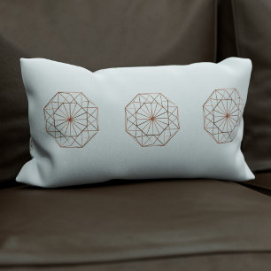 Almohada lumbar octogonal de cobre gris moderno