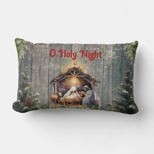 Almohada Lumbar Oh Holy Night (Anverso)