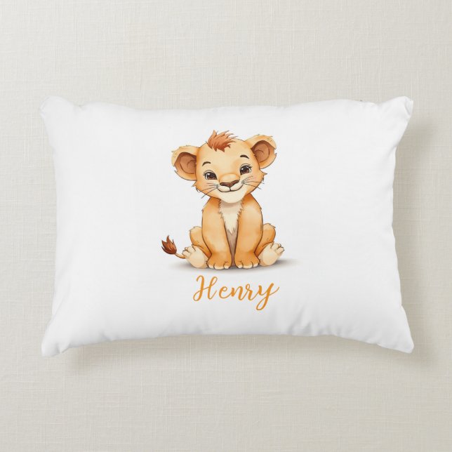 Almohada lumbar para nursery de cachorro de león c (Anverso)