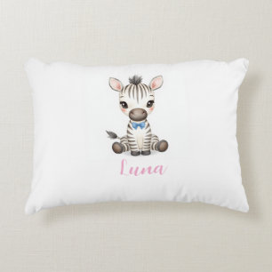 Almohada lumbar para nursery de cebra bebé   Nombr
