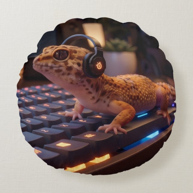 Almohada Lumbar para Programador Cyberpunk GeckoDe (Anverso)