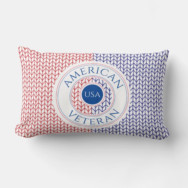ALMOHADA LUMBAR PARA VETERANO AMERICANO / Rojo (Anverso)
