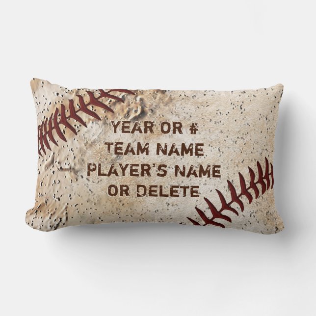 Almohada lumbar personalizada de béisbol, TU TEXTO (Anverso)