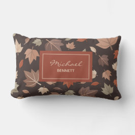 Almohada lumbar personalizada de hojas de otoño os