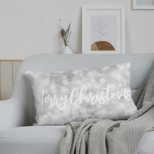 Almohada lumbar personalizada de nieve con brillo