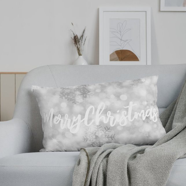 Almohada lumbar personalizada de nieve con brillo  (Subido por el creador)