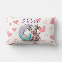 Almohada lumbar personalizada de vaca para bebé –