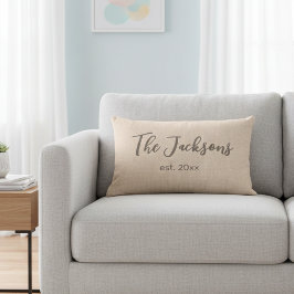 Almohada lumbar personalizada para boda con textur