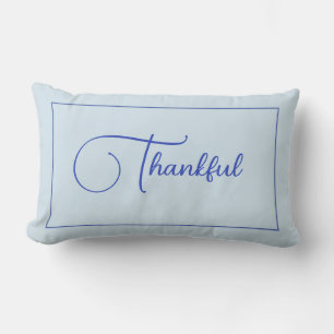 Almohada lumbar reversible azul agradecida
