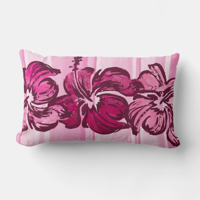 Almohada lumbar reversible del hibisco de la (Anverso)