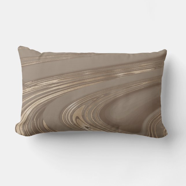 Almohada lumbar reversible dorada de mármol de bro (Anverso)