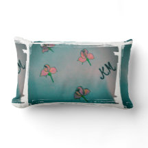 almohada lumbar rosa aqua
