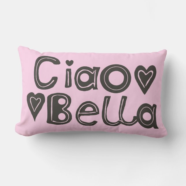 Almohada lumbar rosa clara del Ciao Bella (Anverso)