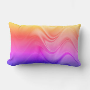 Almohada lumbar rosa y morada de barrido