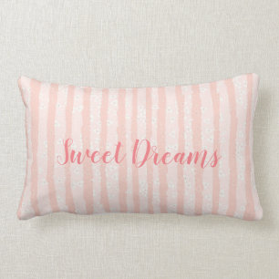 Almohada lumbar Sweet Dreams con rayas rosas