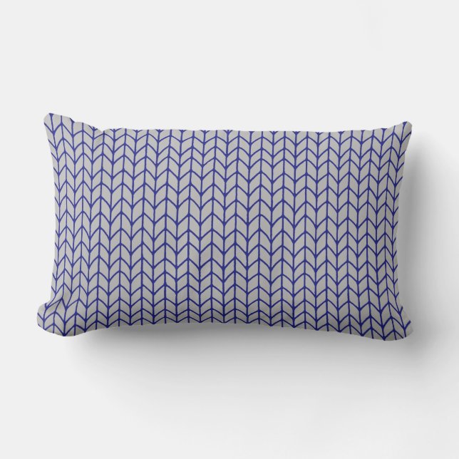 Almohada Lumbar Tejida Gris Azul (Anverso)