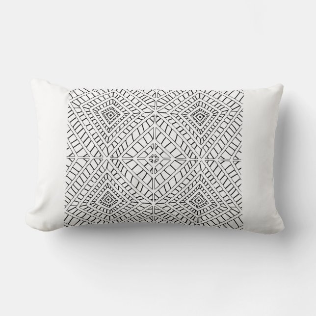 Almohada Lumbar Tribal de Diamantes (Anverso)