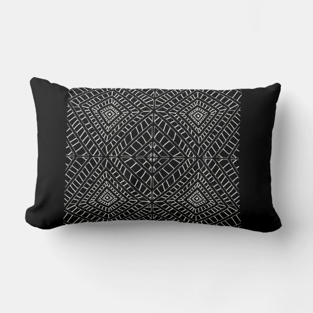 Almohada Lumbar Tribal de Diamantes (Anverso)