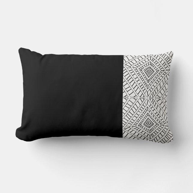 Almohada Lumbar Tribal de Diamantes (Anverso)
