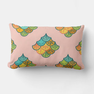 Almohada Lumbar Tropical Océano Escama Rosa Impres