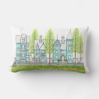 Almohada Lumbar Turquesa Victoriana