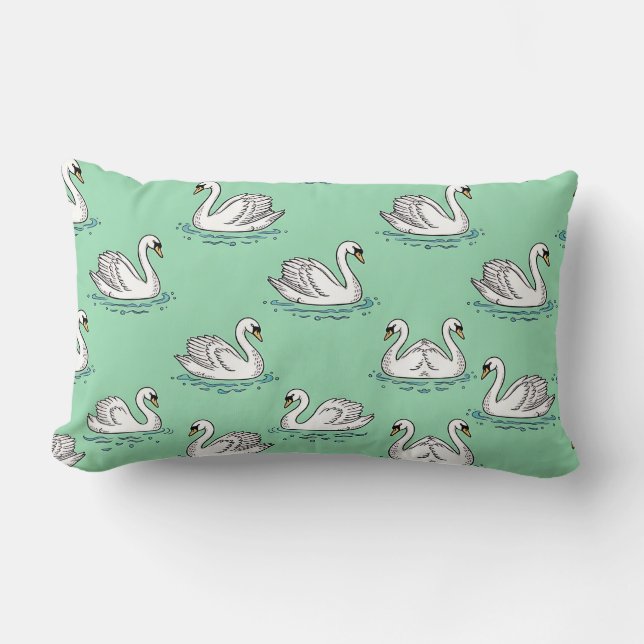 Almohada Lumbar Verde Menta Costera (Anverso)
