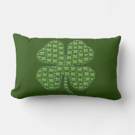 Almohada lumbar verde oscuro del trébol irlandés