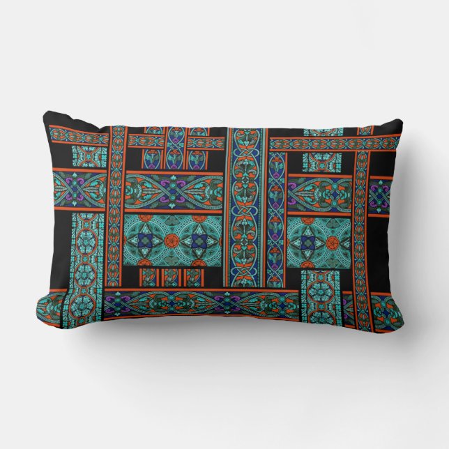 Almohada Lumbar Vidrio Pintado Aurora Boreal (Anverso)