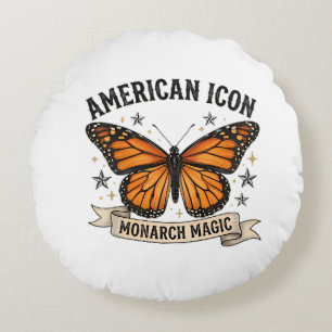 Almohada Lumbar Vintage Monarch Butterfly Icono Am