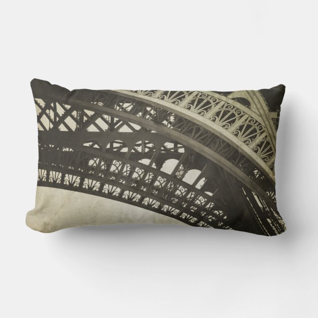 Almohada lumbar vintage Torre Eiffel de París (Anverso)