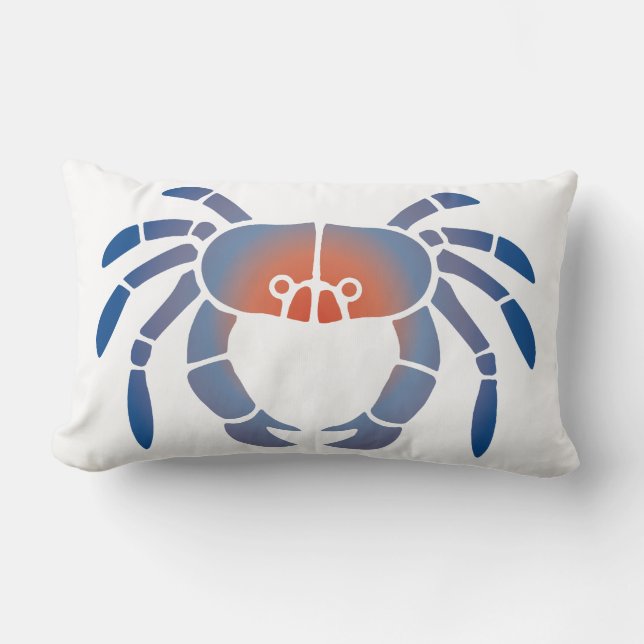 Almohada lumbar viva de la costa de cangrejo azul (Anverso)