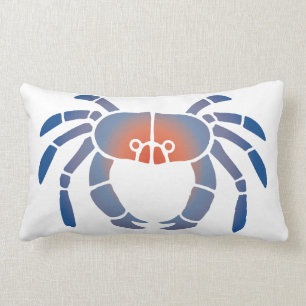 Almohada lumbar viva de la costa de cangrejo azul