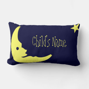 Almohada lunar personalizada para niños azul y ama