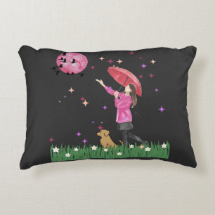 Almohada mágica de acento de acuarela rosa