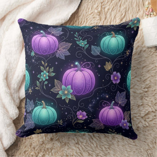 Almohada mágica de calabazas de galaxia azul verdo