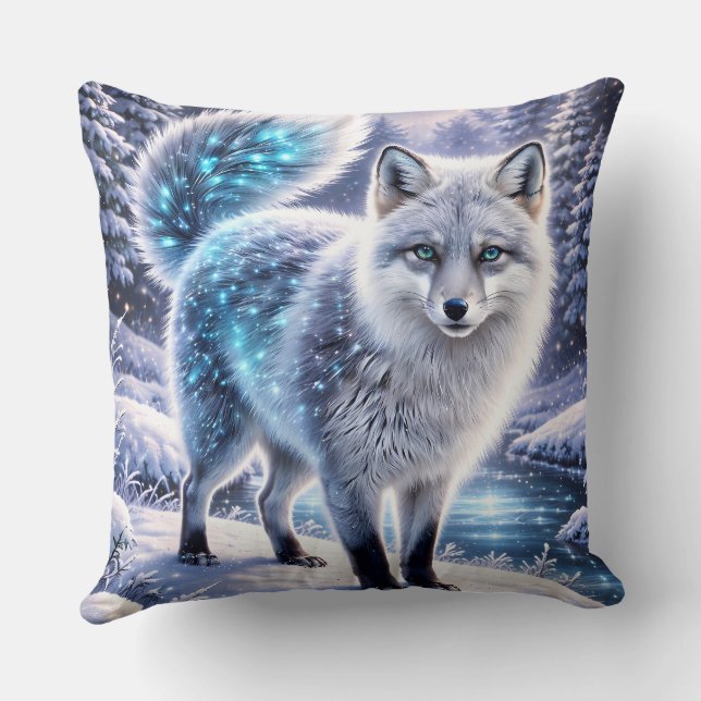 Almohada Mágica de Zorro Ártico – Fantasía Inverna (Reverso )