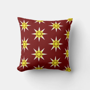 Almohada mágica feliz de patrón de sol positivo